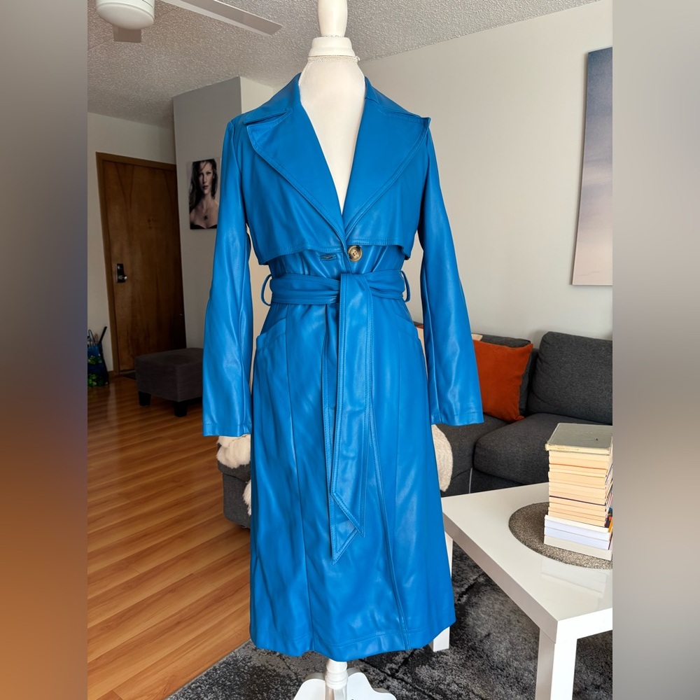 INC International Concepts Vibrant Blue Trench Coat